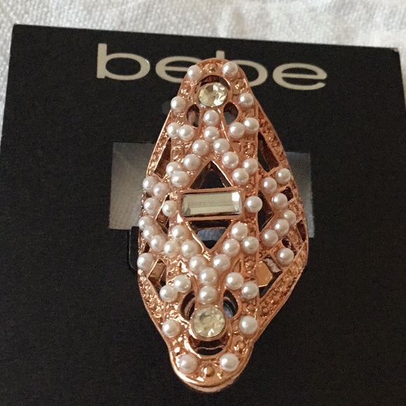 BEBE Rose Gold & Pearl RING - Picture 2 of 4